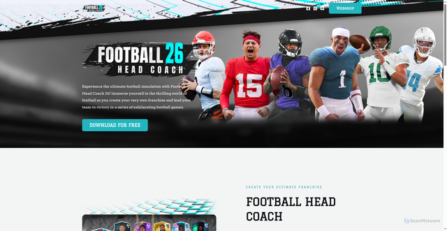 Security scan screenshot of https://footballheadcoach.com