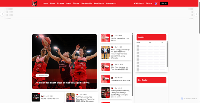 Security scan screenshot of https://perthlynx.wnbl.com.au/