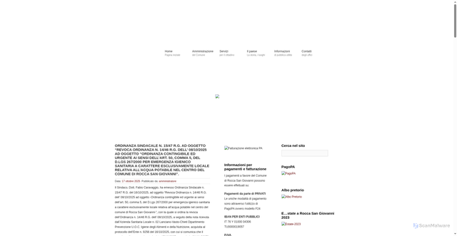 Security scan screenshot of http://comuneroccasangiovanni.it
