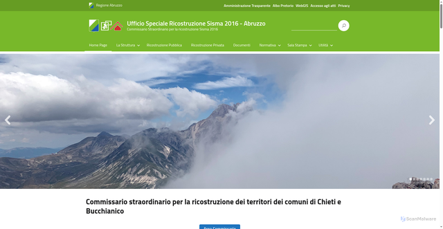 Security scan screenshot of https://www.sisma2016abruzzo.it