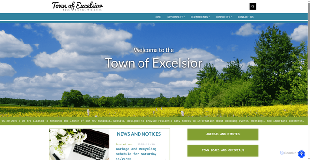Security scan screenshot of https://townofexcelsiorwi.gov/