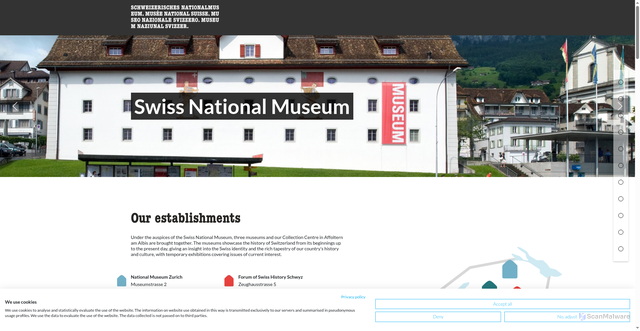 Security scan screenshot of http://www.nationalmuseum.ch