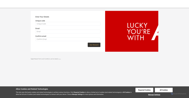 Security scan screenshot of https://aami-rewards.com.au