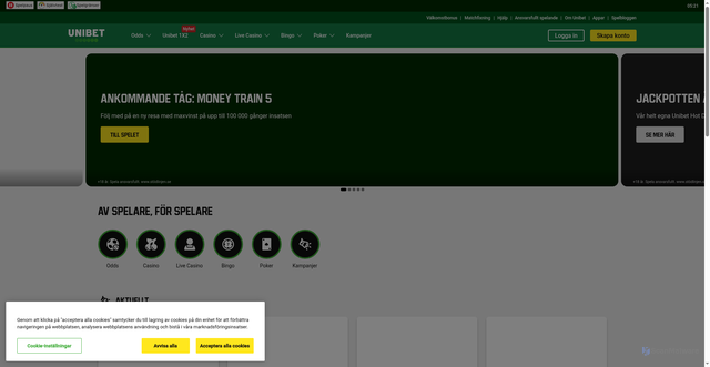 Security scan screenshot of https://unibet.se