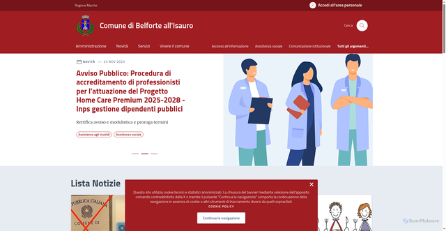 Security scan screenshot of https://comune.belforte.pu.it/