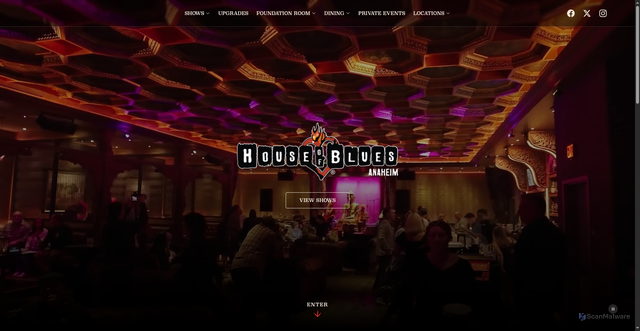 Security scan screenshot of https://anaheim.houseofblues.com/