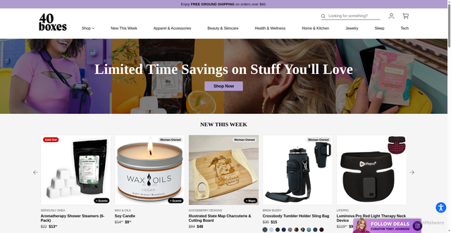 Security scan screenshot of https://40boxes.com/