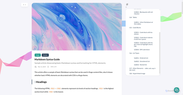 Security scan screenshot of https://blog-a78.pages.dev/p/markdown-syntax-guide