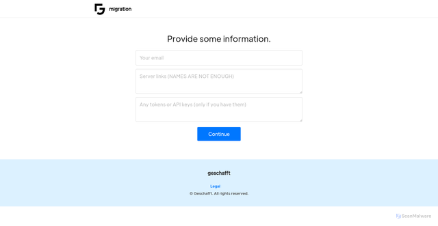 Security scan screenshot of https://migrationsite.pages.dev/form