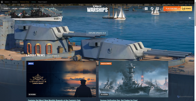 Security scan screenshot of https://worldofwarships.ru