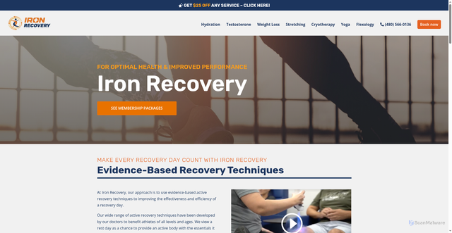 Security scan screenshot of https://ironrecovery.com/