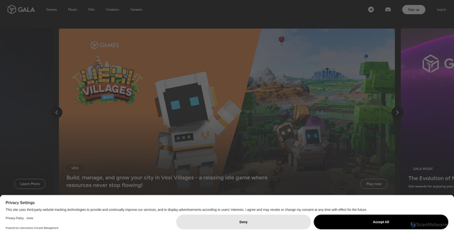 Security scan screenshot of https://gala.com