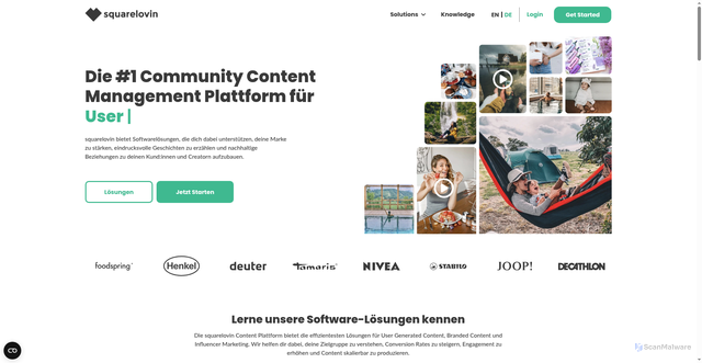 Security scan screenshot of https://squarelovin.com
