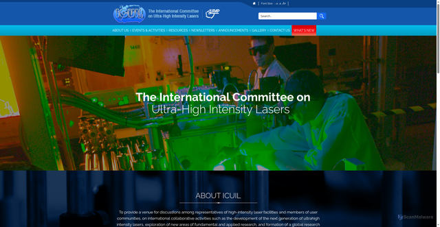 Security scan screenshot of https://www.icuil.org/