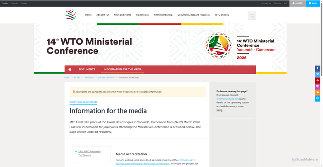 Security scan screenshot of https://pagescf-ak4.pages.dev/english/thewto_e/minist_e/mc14_e/media_e.htm