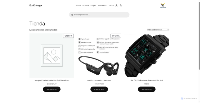 Security scan screenshot of https://ecuentrega.com/
