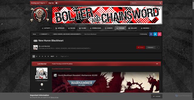 Security scan screenshot of https://bolterandchainsword.com/topic/387305-new-huron-blackheart/