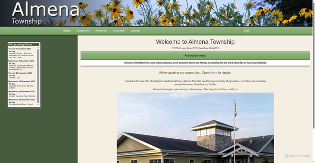 Security scan screenshot of https://almenatownship.gov/