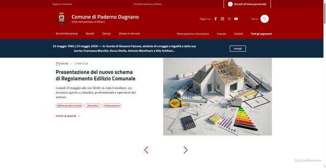 Security scan screenshot of https://www.comune.paderno-dugnano.mi.it