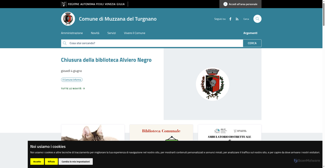 Security scan screenshot of https://www.comune.muzzanadelturgnano.ud.it