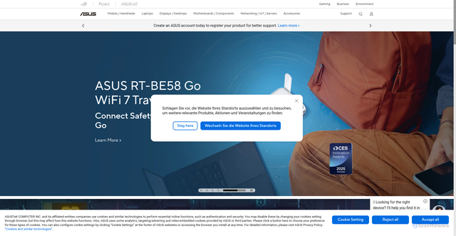 Security scan screenshot of https://www.asus.com/
