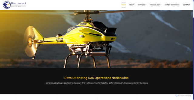 Security scan screenshot of https://droneamerica.com/