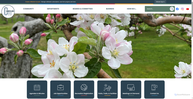 Security scan screenshot of https://www.townofcumberlandmaine.gov/