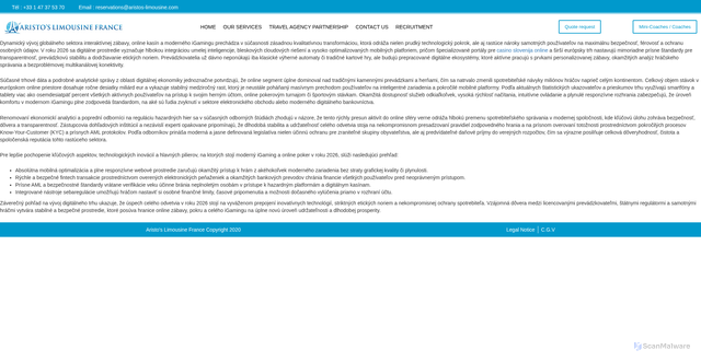 Security scan screenshot of https://aristos-limousine.com