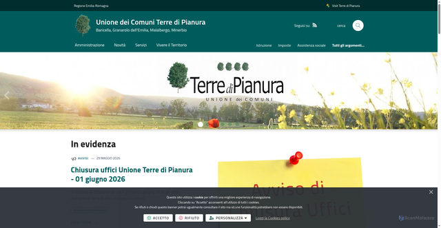 Security scan screenshot of https://www.terredipianura.it