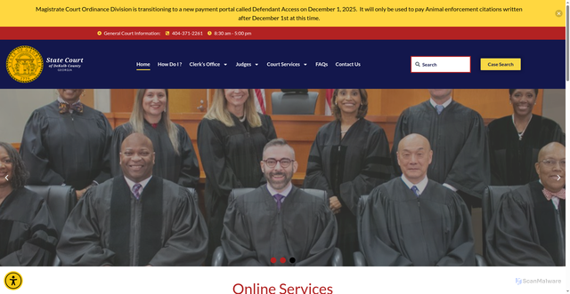 Security scan screenshot of https://dekalbgastatecourt.gov/