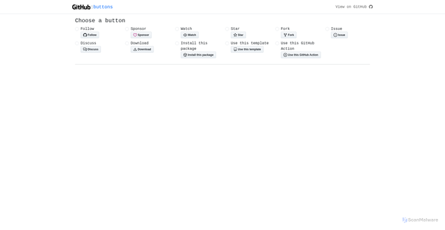 Security scan screenshot of https://buttons.github.io/