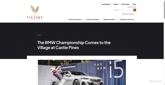 Security scan screenshot of https://thevillagecastlepines.com/the-bmw-championship-comes-to-the-village-at-castle-pines/
