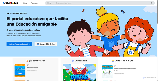 Security scan screenshot of https://educaenvivo.com