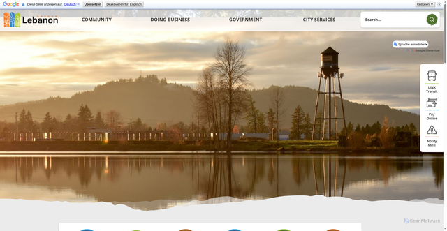 Security scan screenshot of https://lebanonoregon.gov/
