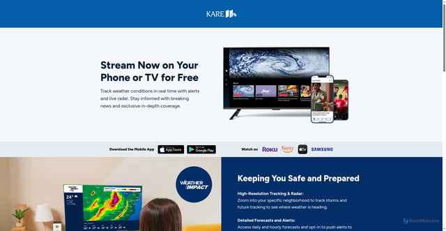 Security scan screenshot of https://tv.kare11.com/