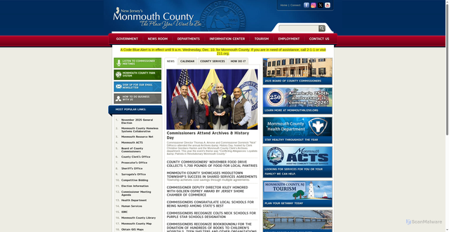 Security scan screenshot of https://www.visitmonmouth.com/