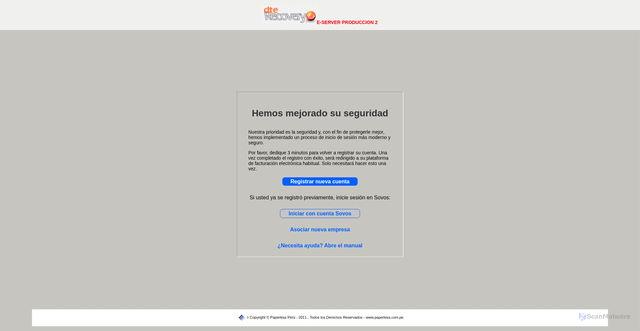 Security scan screenshot of https://asp402r.paperless.com.pe