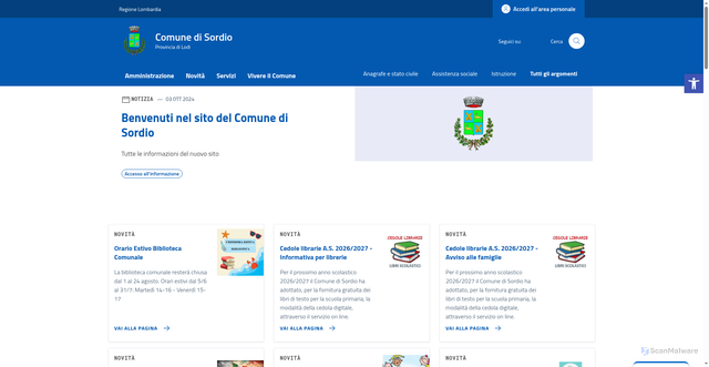 Security scan screenshot of https://www.comune.sordio.lo.it