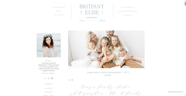 Security scan screenshot of https://brittanyelise.com/tampa-family-studio-photographer/