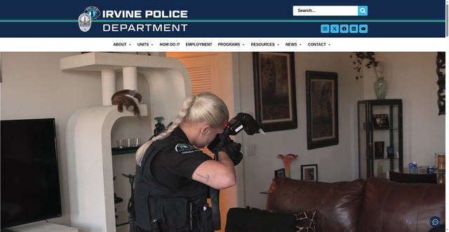 Security scan screenshot of https://irvinepd.gov/