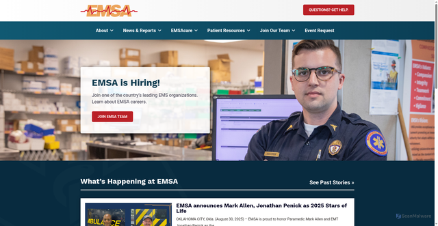 Security scan screenshot of https://emsaok.gov/