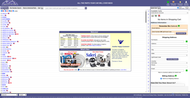 Security scan screenshot of https://www1.rockauto.com