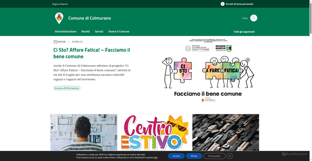 Security scan screenshot of http://www.comune.colmurano.mc.it/