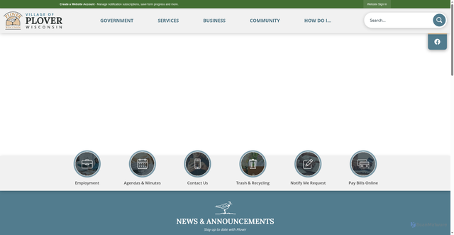 Security scan screenshot of https://ploverwi.gov/