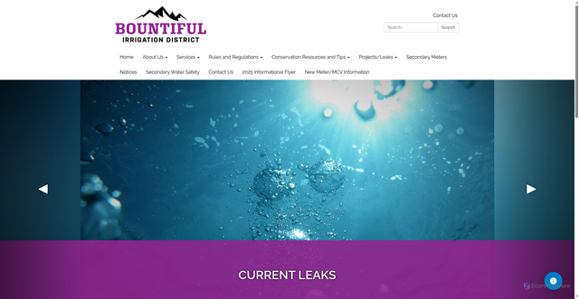 Security scan screenshot of https://www.bountifulirrigation.gov/