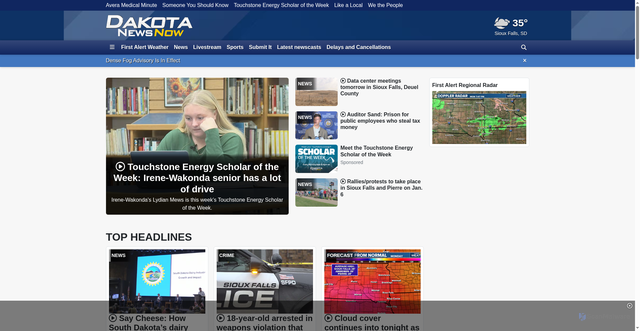 Security scan screenshot of https://dakotanewsnow.com