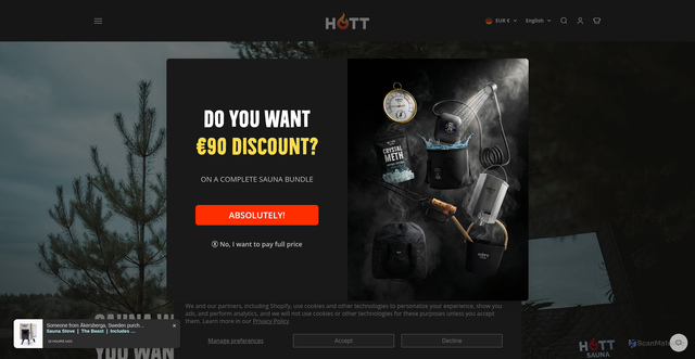 Security scan screenshot of https://hott.se