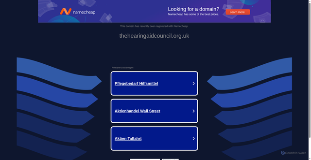 Security scan screenshot of http://www.thehearingaidcouncil.org.uk/?from=@