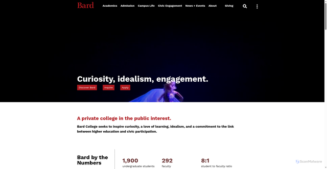 Security scan screenshot of https://www.bard.edu