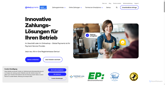 Security scan screenshot of https://globalpayments.at